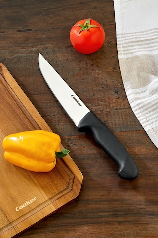 Cooker 29 Cm Paslanmaz Çelik Kasap Bıçağı Siyah Ckr4598