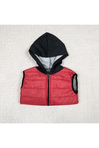 Momikon Unisex Kapüşonlu Kırmızı Şişme Yelek
