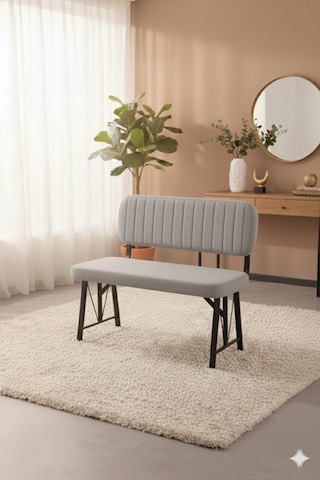 Elfin 70x110 Atlantik Yemek Masası, Yemek Masası Takımı, 2 Sandalye 1 Bench - Gri Gri