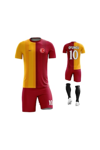 Acr Giyim Kişiye Özel Futbol Forması - Dizayn : Sarı - Kırmızı Çok Renkli