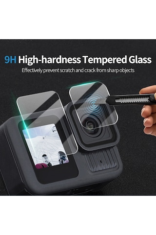 Gopro Hero13 Siyah Sunnylife 3'ü 1 Arada Lens Koruyucu Ön Ve Arka Ekran Temperli Cam Filmleri İçin, Miktar: 2 2 2 Takım Diğer