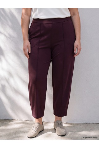 Lcw Curve Bordo Büyük Beden Soft Touch Kadın Pantolon