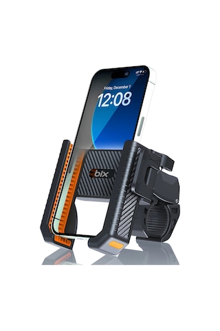 Bix Bph01 Gidon Bağlantılı 360 Dönebilen Titreşim Önleyici Bisiklet Ve Motosiklet Telefon Tutucu Siyah