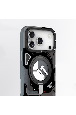 Apple Uyumlu iPhone 17 Pro Kılıf M-safe Şarj Özellikli Youngkit Starship Serisi Kapak Siyah Siyah