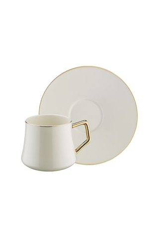 Evaliza Hanedan Gold Double 12 Parça 6 Kişilik Kahve Fincan Takımı 130 Ml Çok Renkli