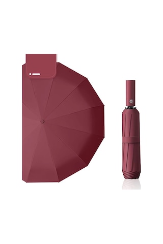 12 Telli Otomatik Şemsiye Bordo
