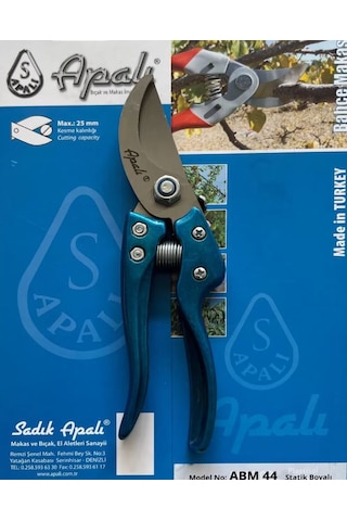 Apalı Bağ Budama Makası Abm 44 Statik Boyalı Mavi