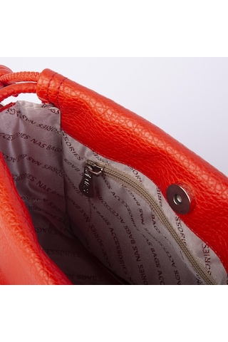 Nas Bag Kadın Zincirli Büzmeli Çıtçıtlı Omuz Ve Çapraz Çanta Kırmızı