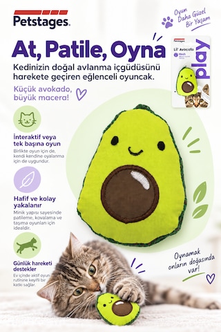 Petstages Lil' Avocato Catnipli Diş Sağlığı Destekleyici Kedi Çiğneme Oyuncağı