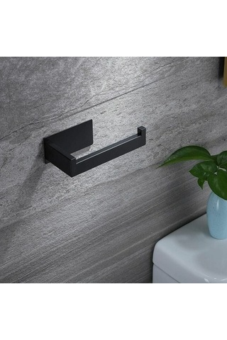 Novahub Çatı Kağıt Dispenseri Paslanmaz Çelik Sondajsız Siyah 3m Yapışkanlı Diğer