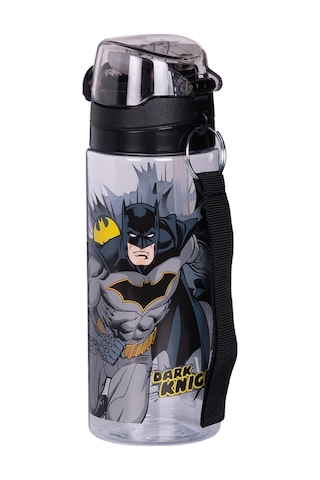 500ml Batman Pipetli Askılı Kilitlenebilir Su Matarası Siyah3
