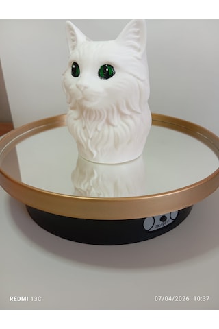 Kedi Figür Kalemlik Beyaz