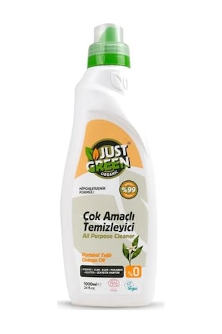 Just Green Organic Doğal Çok Amaçlı Temizleyici Sprey, Bebek Ve Evcil Hayvan Alanlarına Özel Hipoalerjenik Genel Y