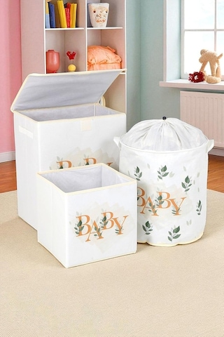 Tr Baby Dolap İçi Organizer Saklama Sepeti 3lü Set, Prn3set