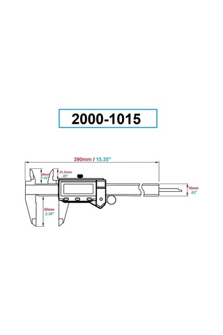 Dasqua 2000-1015 300Mm Mavi Lcd Ekran Dijital Kumpas Ip54 Korum