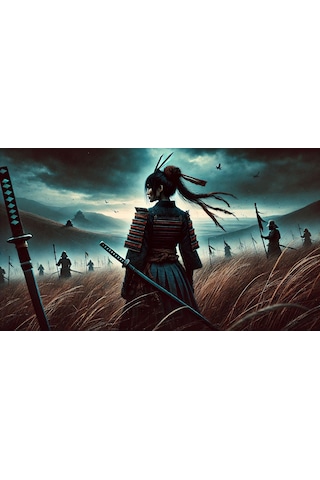 Ti-play Kadın Shogun Sancak Birliği 60x90cm Modern Samuray Pvc Çerçevesiz Tablo