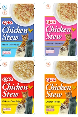 Ciao Stew Tavuklu & Peynirli Güveç Yetişkin Kedi Maması 40 G