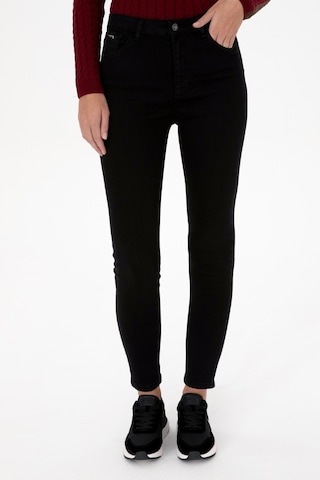 U.S. Polo Assn. Kadın Siyah Skinny High Waist Fit Jean Pantolon 50307812-DN0027
