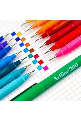 Artline 200 Fineliner 0.4 Mm Ince Uçlu Yazı Ve Çizim Kalemi 10 Renk