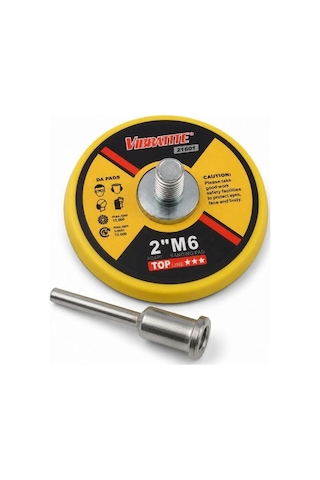 Vibratite 2 Inç M6 Cırtlı Zımpara Tabanı Ve Adaptörü + 100 Adet Cırt Zımpara Seti 50mm
