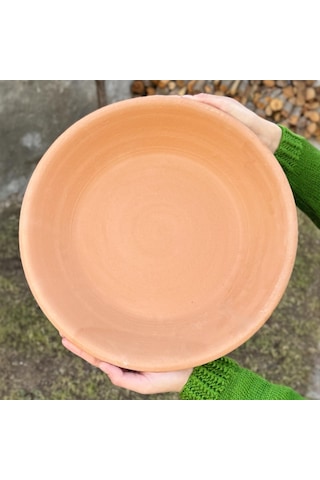 El Yapımı Toprak Çiğ Köfte Tepsisi-güveci-tavası Büyük Boy 43 Cm