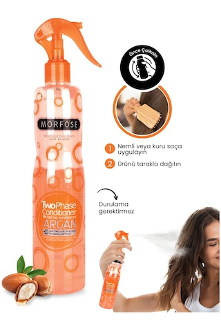 Elidor Collagen Blends Sülfatsız Saç Bakım Şampuanı Moisture Boom Yoğun Nem Terapisi 350 Ml + Morfose Argan Yağlı Fön Suyu Turuncu 400 Ml 2 Adet
