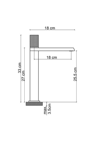 Fontana Yüksek Lavabo Bataryası Mat Siyah Fk-9125 Mat Siyah