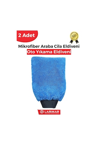 Larimar 2 Adet Mikrofiber Genel Temizlik Araç Yıkama Ve Cila Eldiveni Oto Yıkama Bezi