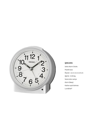 Seiko Qhe199s Sessiz Saniyeli Sensörlü Otomatik Aydınlatma Beep Sesli Alarm 5 Dk Ertelemeli Masa Saati Çok Renkli