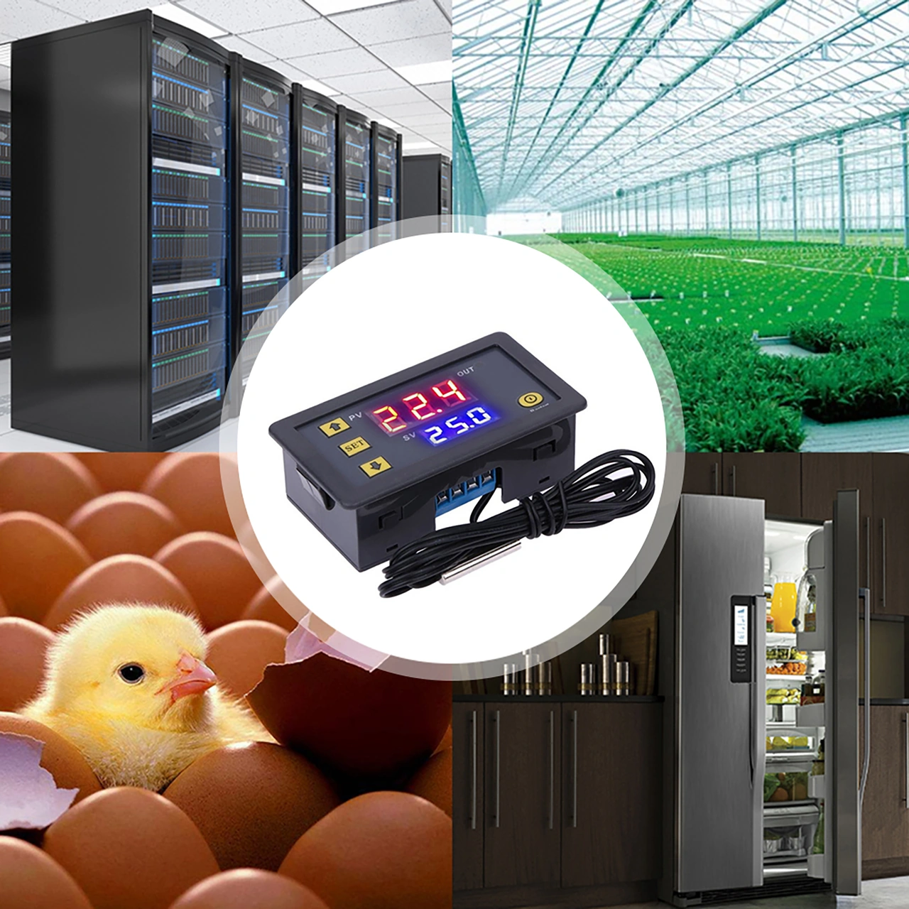 Skycity W3230 Mikro Isı Kontrol Paneli -55 C/+120 C Aralığında, Sayısal Göstergeli, 0.1 C Hassasiyetli, 110-220vac, Röle Çıkışı