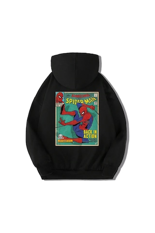 Brz Kids Unisex Çocuk Amazing Spider-man Hoodie Siyah