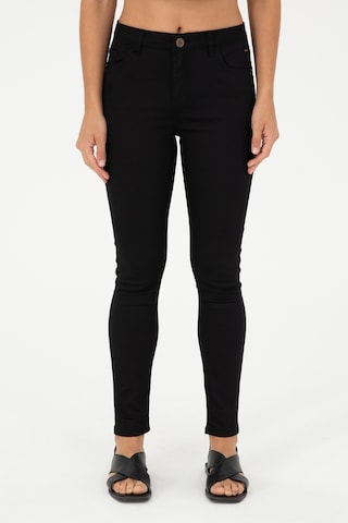 U.S. Polo Assn. Kadın Siyah Toothpick Fit Kanvas Pantolon 50281692-VR046