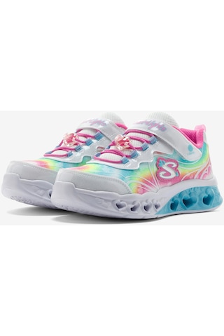 Skechers Flutter Heart Lights - Groovy Swirl Büyük Kız Çocuk Beyaz Işıklı Spor Ayakkabı 303253l Wmlt Beyaz
