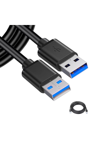 Microcase Usb A To Usb A İki Ucu Erkek Çift Taraflı Usb 3.0 Kablo 50 Cm Al4777 Siyah