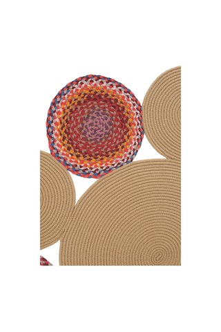 Cool Halı Luke 848 Naturel Renk Oval Halı Paspas Bohem Örgü Hasır Kilim Mutfak Balkon Banyo Halısı