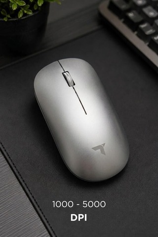 Mouse Çift Modlu Sessiz Kablosuz Fare Tm19 Gümüş Teknolojik Ürün Masaüstü Gereç Pratik Cihaz