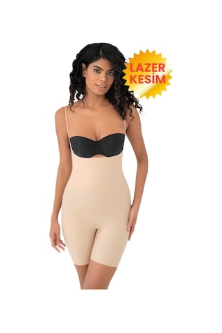 Uniquetrenders Kadın Lazer Kesim Ve Toparlayıcı Tam Boy Askılı Korse 3'lü Set Ten Rengi