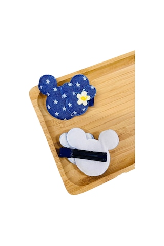 Minnie Kot Desenli Kız Çocuk Toka St07022 Mavi