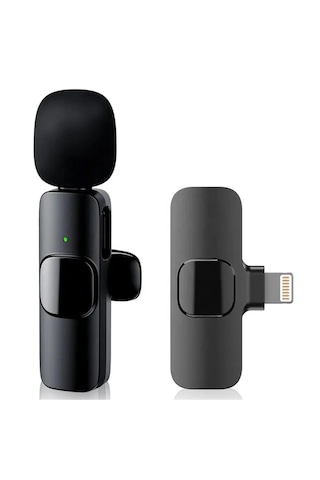 K9 Kablosuz Yaka Mikrofonu Lightning 2'li Mini Mikrofon