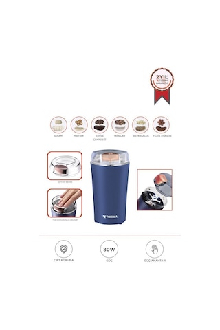 Torima Av-ym01 Lacivert Kahve Ve Baharat Öğütücü Paslanmaz Çelik Kahve Ve Baharat Değirmeni Lacivert