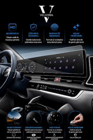 Kia Yeni Sportage 12.3 Inç Navigasyon Uyumlu 9h Nano Anti-broken Ekran Koruyucu