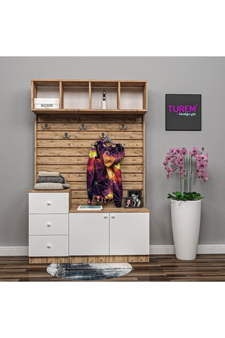 Peony Özel Ölçü Portmanto Mdf Siyah