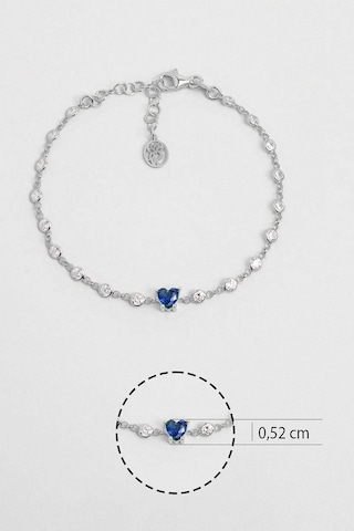 Aşk Yolu 18 Ayar Beyaz Altın Kaplama 19 Cm Gümüş Bileklik 78551432