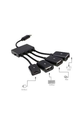 Type C Usb 3.1 Usb 4 In 1 Otg ve Şarj Kablosu Type C Usb 2.0 Otg