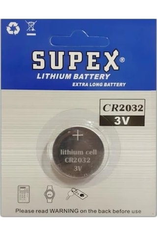 Supex Extra Long Battery CR2032 3V Lityum Düğme Pil 25'li