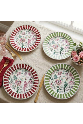 Lucky Art Madeline Bone 27 Cm 4 Lü Servis Tabak Seti Lyfw 023 Çok Renkli