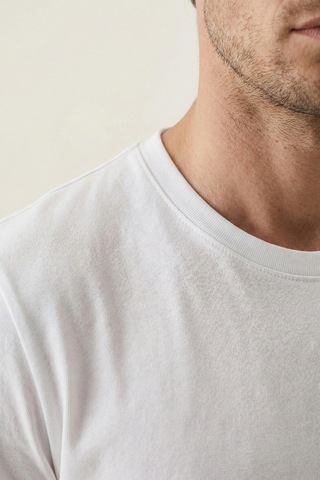 Elemge Pamuk Likra Magic Fit Beyaz Erkek T-shirt Compact Penye Kısa Kol Esnek Tişört Elastan