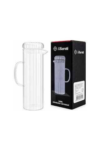 Barotti Dmr-9794 Cam Kapaklı Borosilikat Cam Sürahi 1200 Ml- 12'li Paket