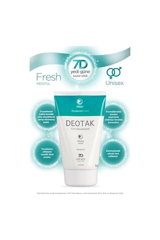Mentol Ferahlığı 7 Güne Kadar Etkili Krem Deodorant 35 Ml