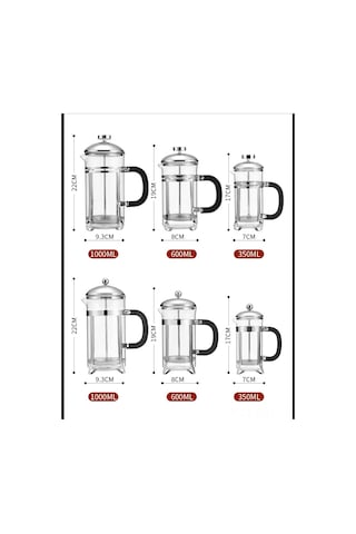 Hangfox Siyah 2 Bardaklı Fransız Basınlı Kahve Makinesi, Cam Kettle, Isı Dayanıklı, Çay/kahve Hazırlama, Filtre Etkili, Taşınabilir